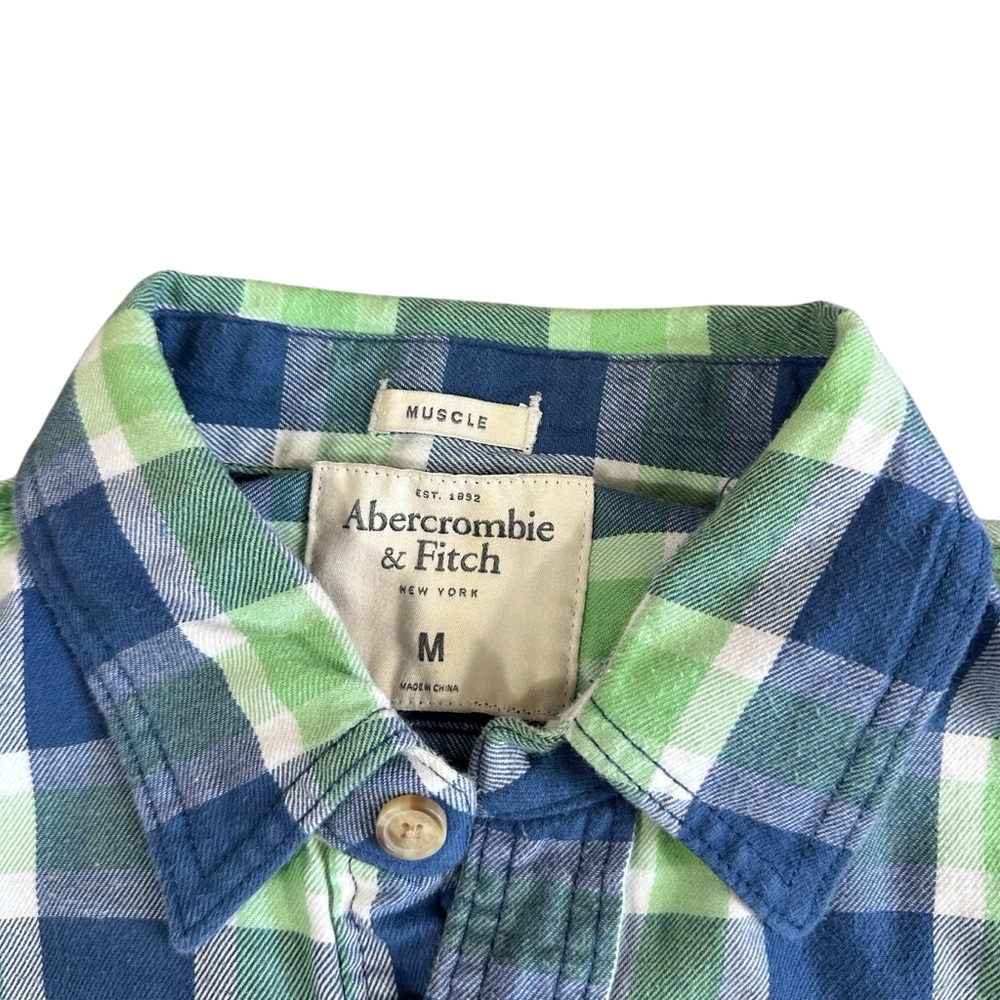 Abercrombie & Fitch Men’s Long Sleeve Plaid Button-Down Shirt – Size M - Picture 4 of 4